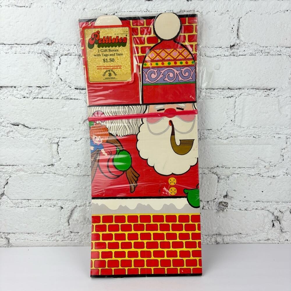 Vintage 80’s Petitotes Xmas 2 Gift Boxes NIP